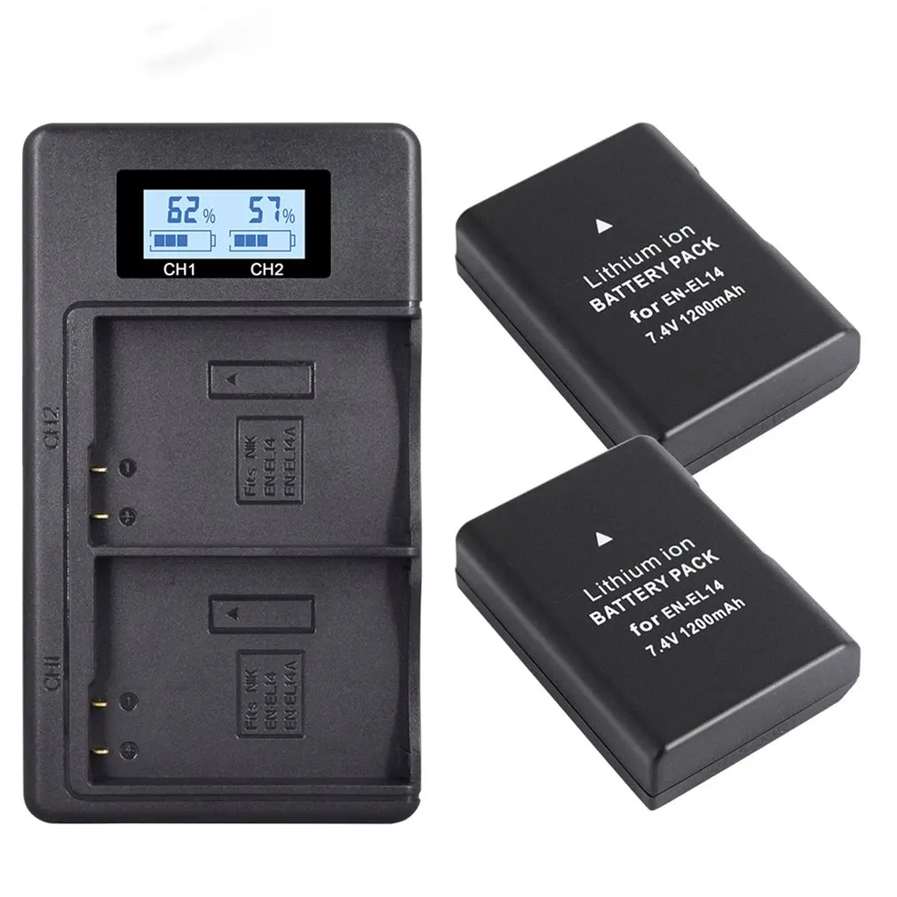 Полная декодировка battery батарея для Nikon D3200 D5100 неоригинальная зеркальная камера зарядное устройство набор ЖК-цифровой дисплей зарядное устройство 5 В