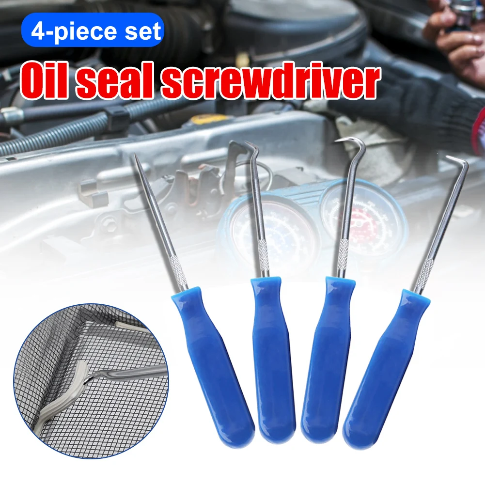 Car Auto Vehicle Oil Seal Screwdrivers Set O-Ring Seal Gasket Puller Remover Pick Hooks Tools oil seal screwdrivers 4Pcs 135mm