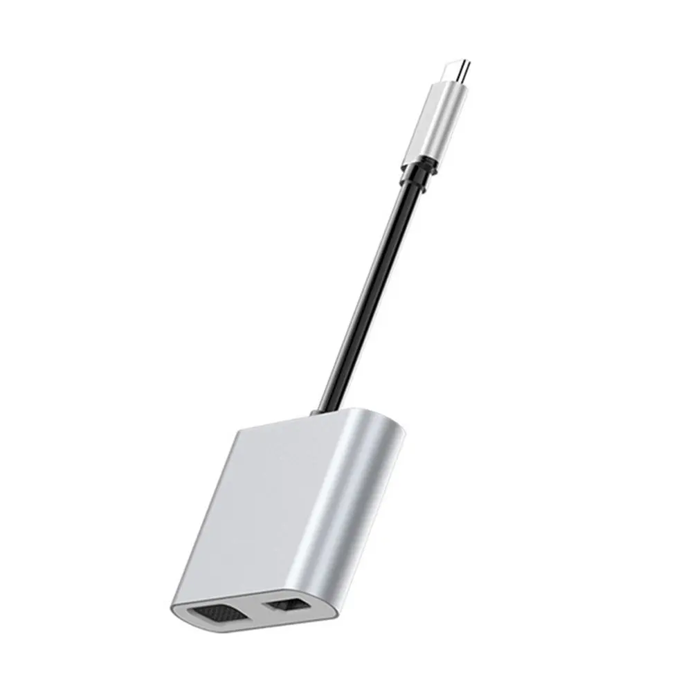 Type-C-Hdmi Vga type C Hdmi Female Usb-C Turn Hdmi+ Vga четыре в одном соединительный кабель Usb-C Turn Hdmi+ Vga адаптер