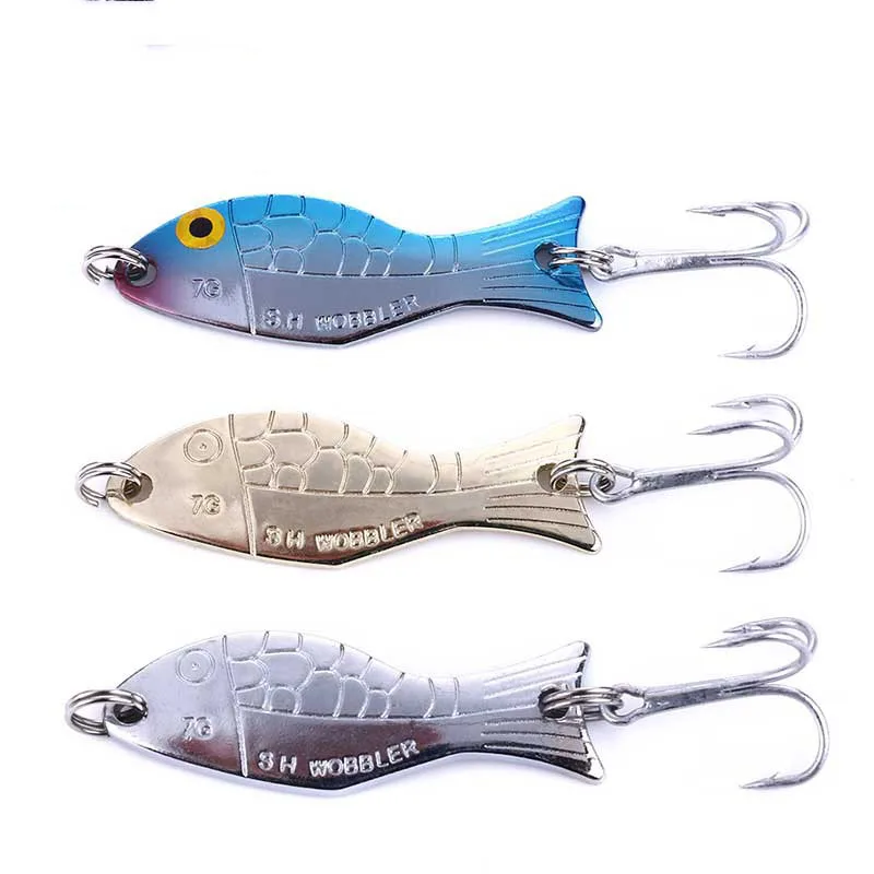 

Artificial Metal Plating Hard Bait Bass Durable Sequins Waterproof Fishing 3pcs/set 5cm/7gColor Mixing With Sharp Hook Wobblers