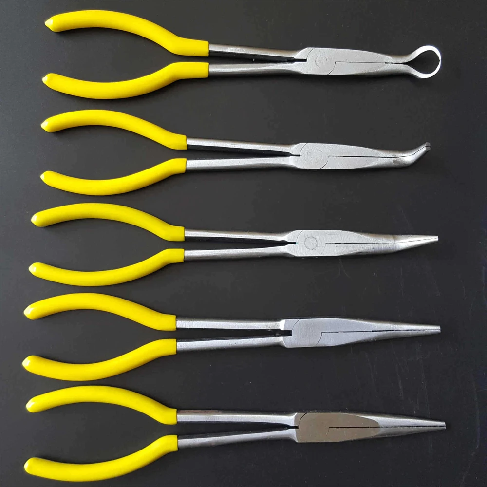 Long Nose Handle Pliers 11" Inch Multi-functional Straight 25 45 90 Degree O-Shape Circle Bend Needle Pliers Mechanics Hand Tool