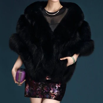 

Winter Artificial Fur Coats for Women Vest Women Sleeveless 165x50cm Wedding Dress Shawl Luxury Artificial Fur Coat Female