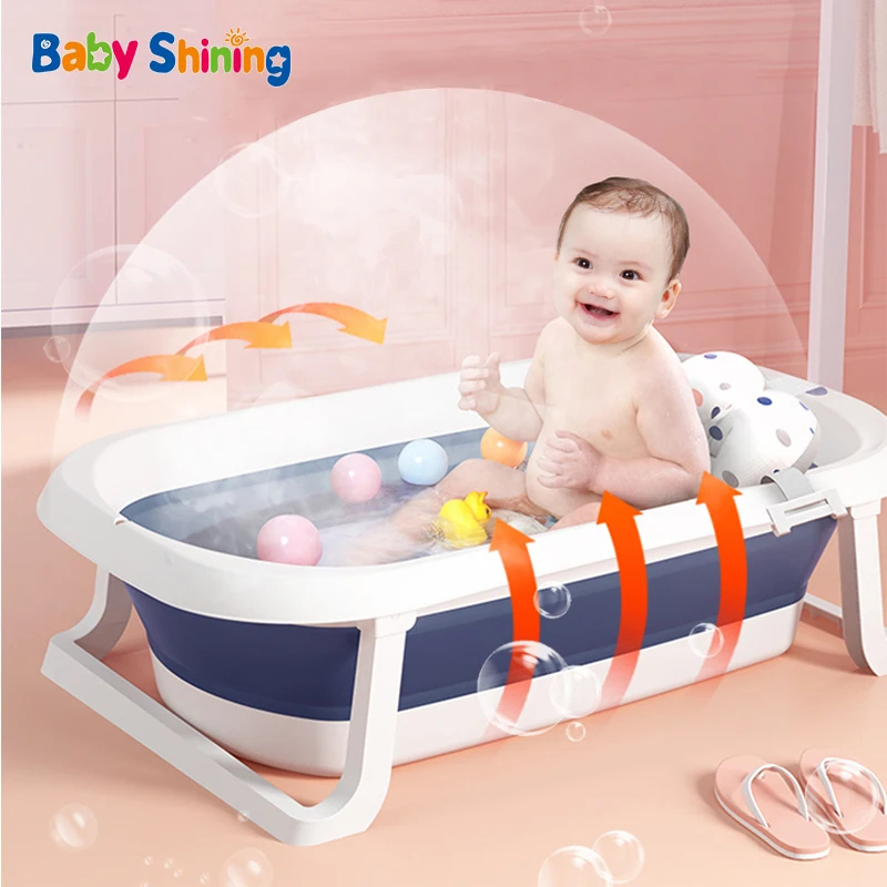 Baby Shower Protable Bath Tub Folding Large Size Bathtubs Can Sit And Lie Down 0-6 Years Newborn Products Bath Mat And Bath Net 2 Baby Shower Protable Bath Tub Folding Large Size Bathtubs Can Sit And Lie Down 0-6 Years Newborn Products Bath Mat And Bath Net 2