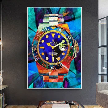 

Nordic Colorful Watch Canvas Painting Cuadros Scandinavian Posters and Prints HD Printed Wall Art Pictures for Living Room Decor