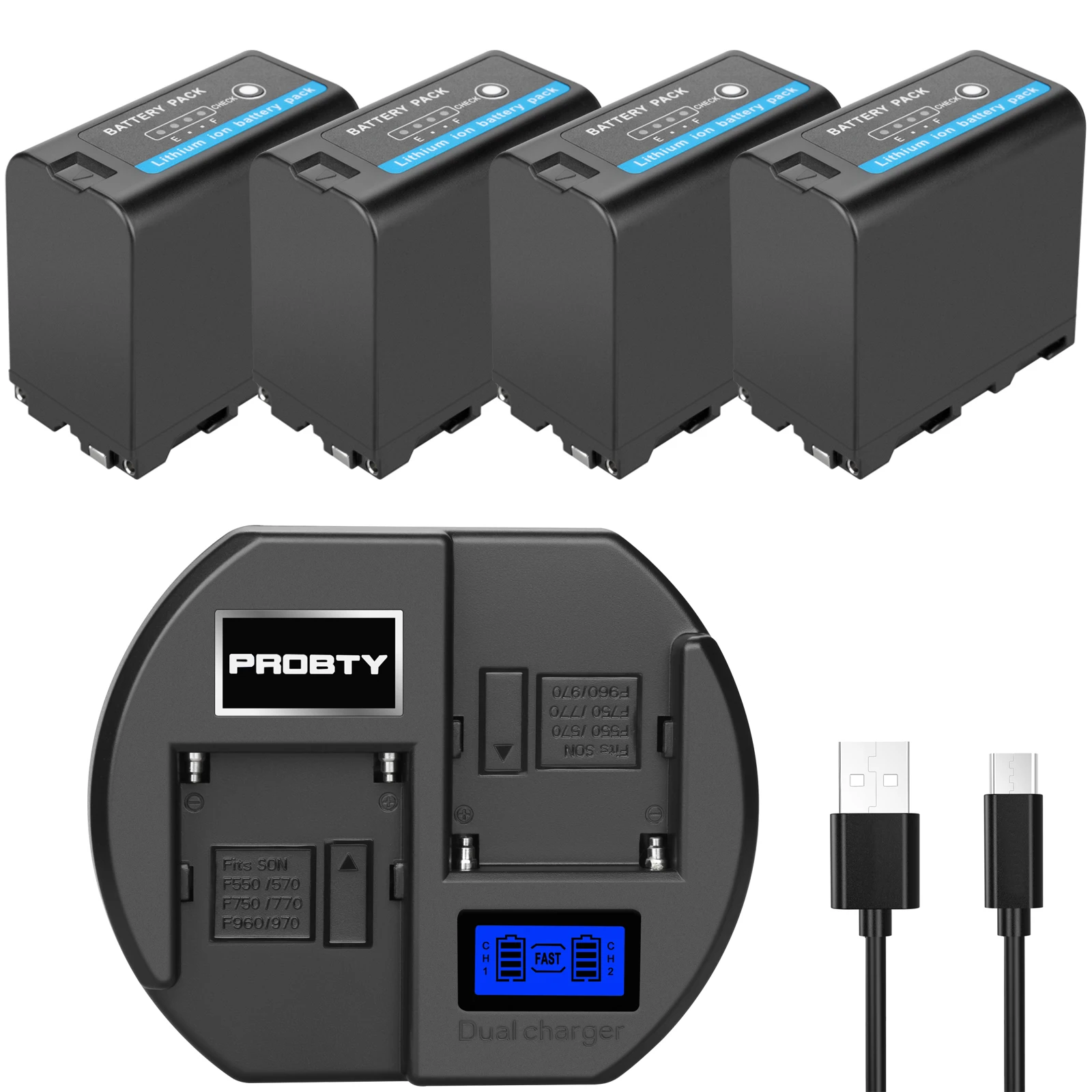 7800 мАч NP-F960 F970 со светодиодный индикатор питания батареи+ sony NP-F550 NP-F750/F960 быстрое Двухканальное зарядное устройство