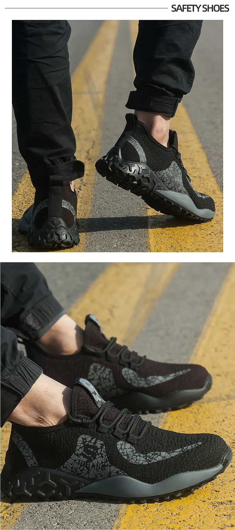 Мужская Рабочая обувь для строительства, уличные охотничьи Нескользящие противоскользящие ботинки со стальным колпачком, дышащая защитная обувь