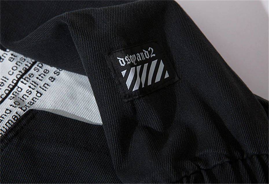 Черные джинсовые куртки с принтом в стиле хип-хоп, пуловер, Мужская Уличная одежда, пара пальто с капюшоном, модная Свободная джинсовая куртка, осенняя мужская куртка WG526