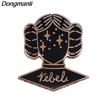 

P4780 Dongmanli Princess Leia Feminist Figure Enamel Pins and Brooches for Women Fashion Lapel Pin Backpack Bags Badge Gifts