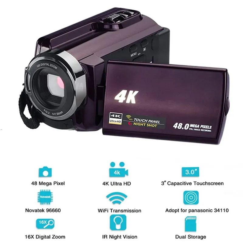 Cewaal USB видео камера емкостный сенсорный дисплей съемка DV камера фотография цифровая видеокамера небольшой рекордер видеокамера