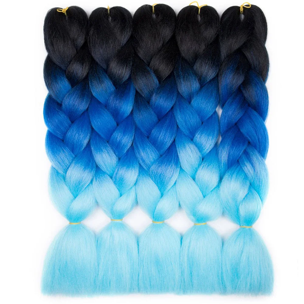 

Synthetic Ombre Jumbo Braiding Hair Extensions 24"(60cm) 100g/pc Heat Resistant Crochet Braids Blond Pink Purple 5pcs/lot