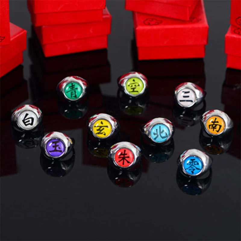 RJ аниме кольцо Наруто с коробкой Akatsuki у героя мультфильма Саскэ Утиха Итачи