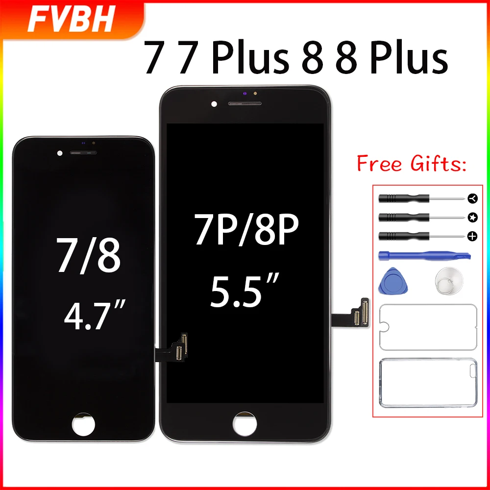Класс AAA++ дисплей для iPhone 7 7 Plus 8 8 Plus ЖК-дисплей Замена 3D сенсорный дигитайзер сборка для iPhone 6 6s 6plus No Dead Pixl