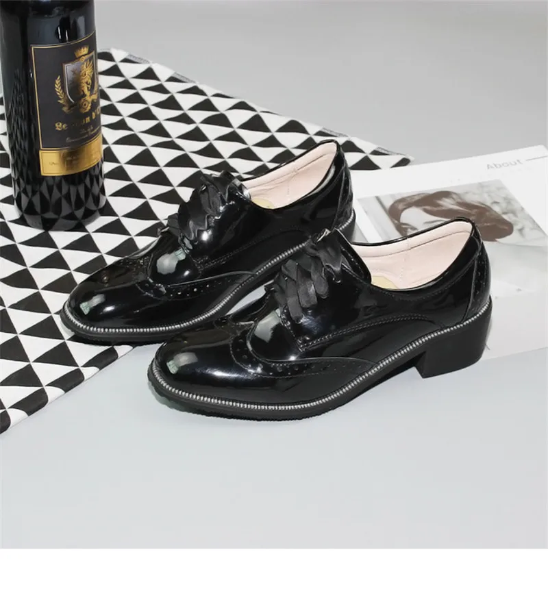 2020 Spring New British Women Pumps Brogues Genuine Leather High Heels Oxford Shoes For Woman Vintage Carved Pumps Women Shoes (22)