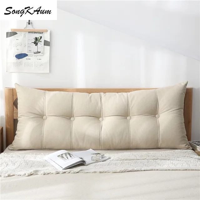 SongKaum washable long bedside pillow made 100% cotton with soft filling