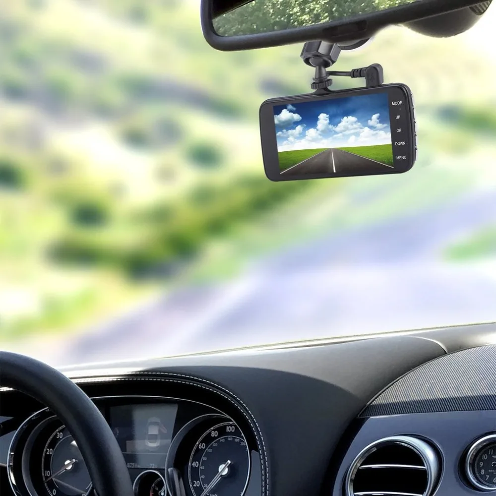 4 дюйма G-sensor 140 градусов широкоугольная HD Видеорегистраторы для автомобилей вождения Регистраторы видеокамера