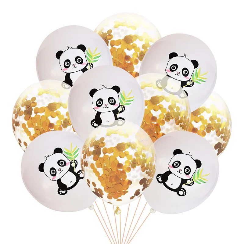 

10Pcs/Set 12inch Cute Panda Balloons Rose Gold Balloons Latex Confetti Balloons For Kids Birthday Party Decoration Toys Balloons