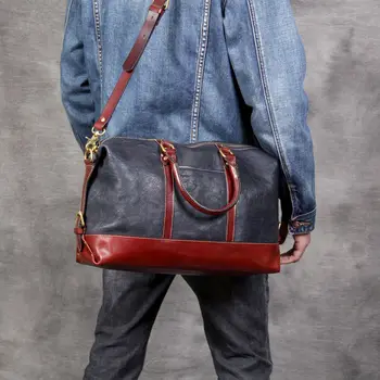 

Genuine Leather Men Bag Casual Business Man Shoulder Crossbody Bags Cowhide Large Capacity Top Layer Leather Travel Message Bag