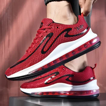 

Street Style Graffiti Air Cushion Men Sneakers Walking Run Damping Sneakers Soft Non-slip Men Casual Shoes Plus Size Men Shoes