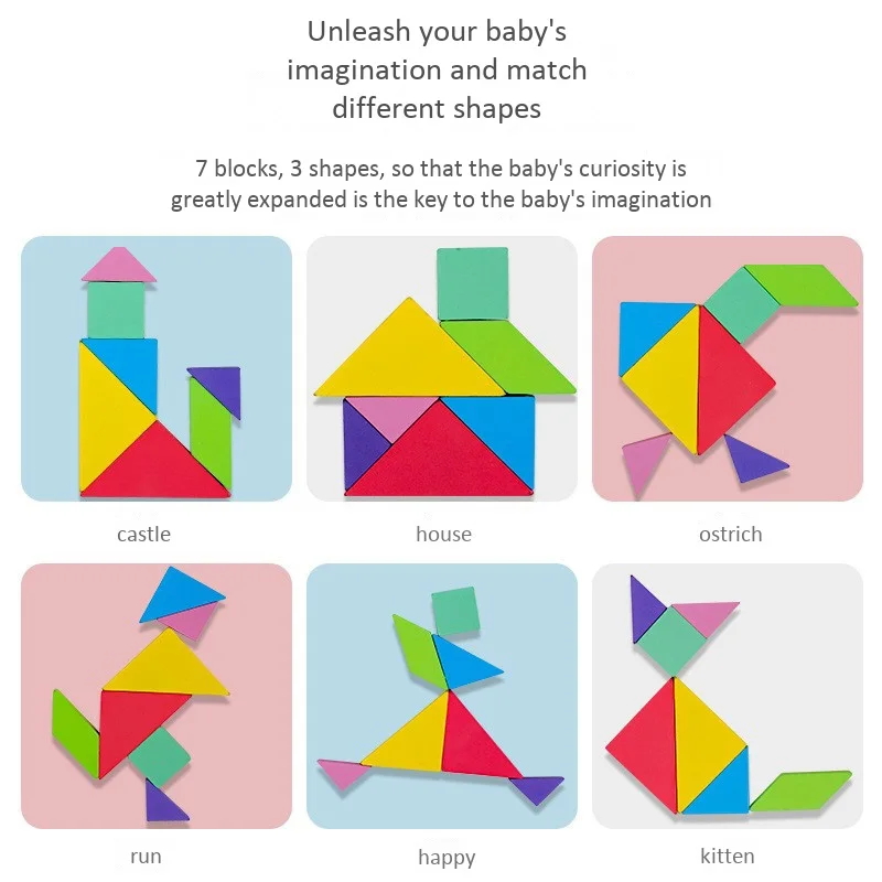 Netic 3D головоломка игра Tangram обучающая для рисования настольные игры игрушка в
