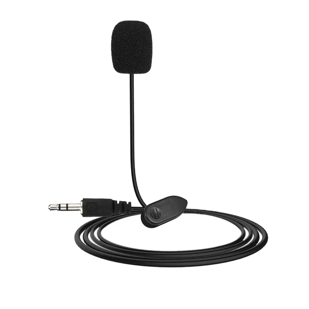 Мини портативный 3,5 мм мини-студийный микрофон с зажимом для ПК, настольного ноутбука, лекции, обучающий микрофон, черный