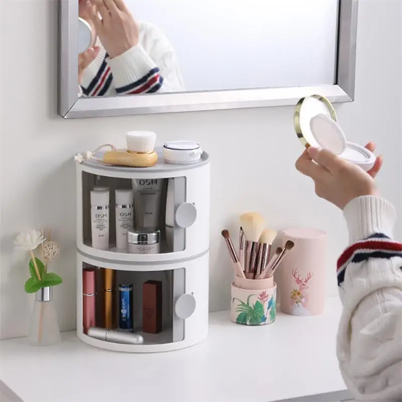 Makeup Organizer For Cosmetic Plastic Multi Functional Bathroom Tissue Box Office Household Punch Free Waterproof Storage Box