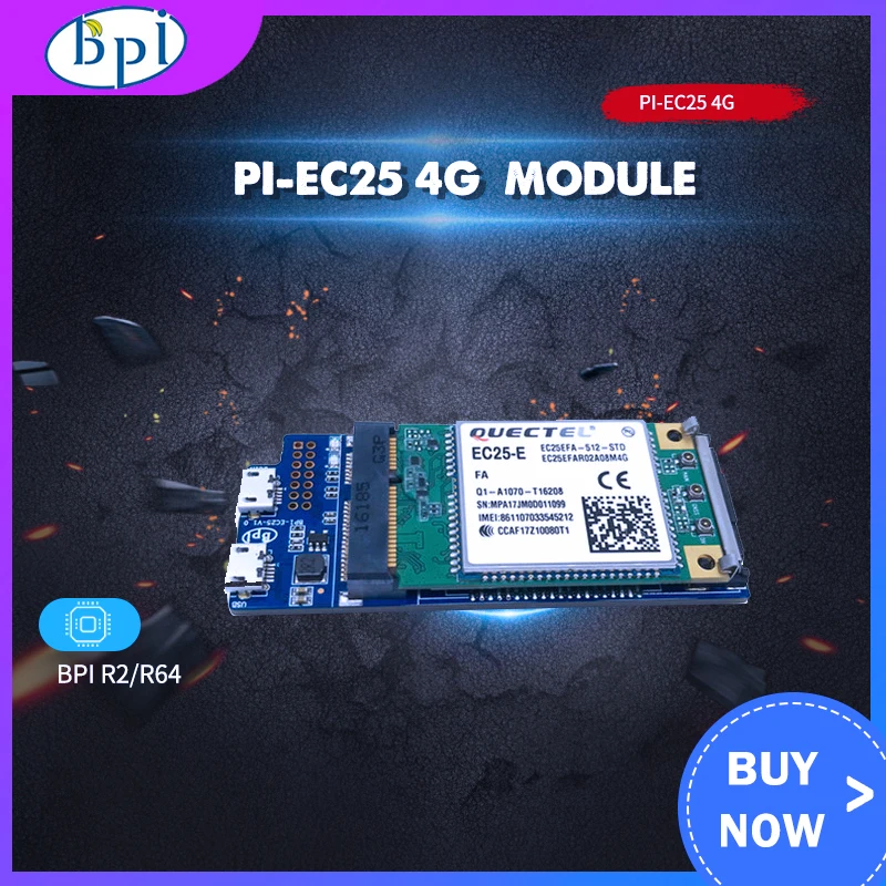 Модуль беспроводной связи Banana Pi Bpi EC25 4G для BPI R2 / R64 Full Netcom входная розетка 5 В/2 а
