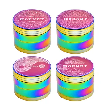

HORNET New Design Rainbow 63MM 4 Layer Herb Grinder Aluminum Spice Crusher Tobacco Grinder Sharp Diamond Teeth Crusher Miller