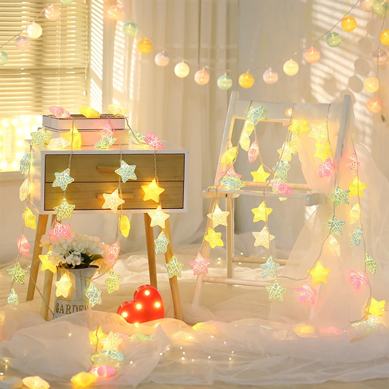 

WENHSIN LED Multicolor Star String Lights Christmas Decoration Garland Light Home Baby Kids Bedroom Wedding Birthday Party Deco
