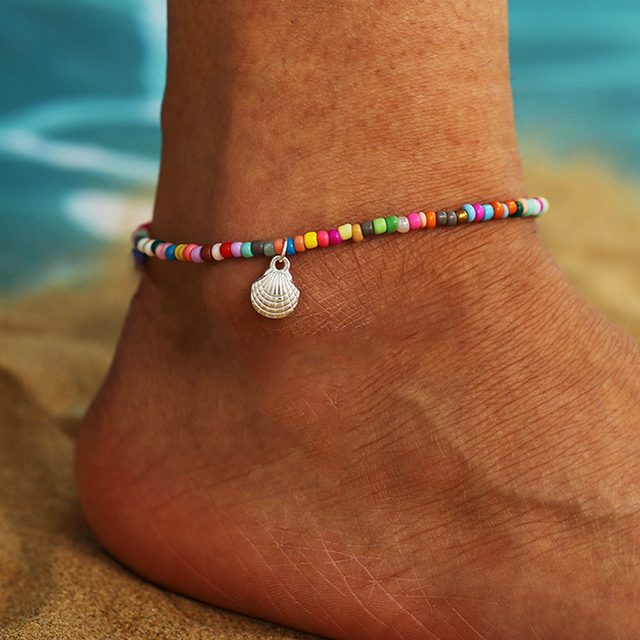 Colorful Turkish Eyes Anklets for Women Butterfly Flower Zircon Shell Cat Ankle Bracelet Summer Beach Foot Leg Jewelry