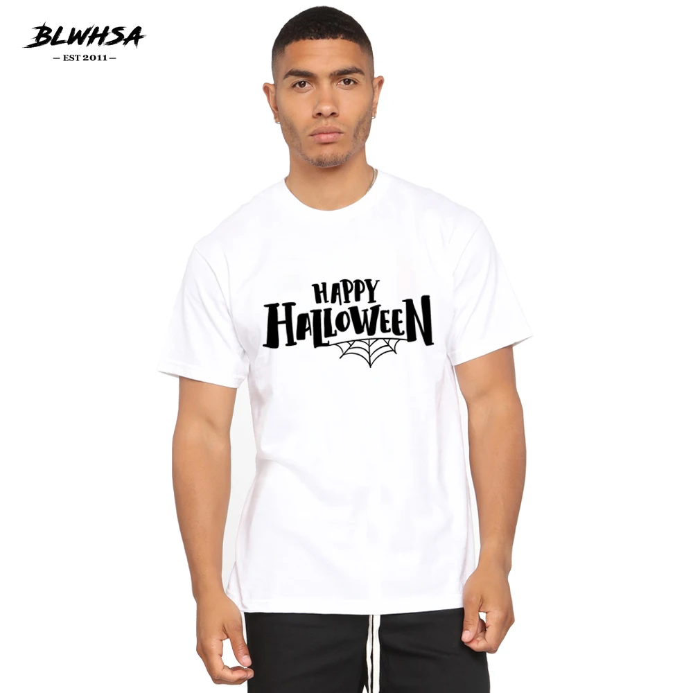 

BLWHSH Halloween Printed T Shirt Men Summer Casual Short Sleeve Funny T-shirt Halloween Print Hip Hop Male Plus Tops Tees
