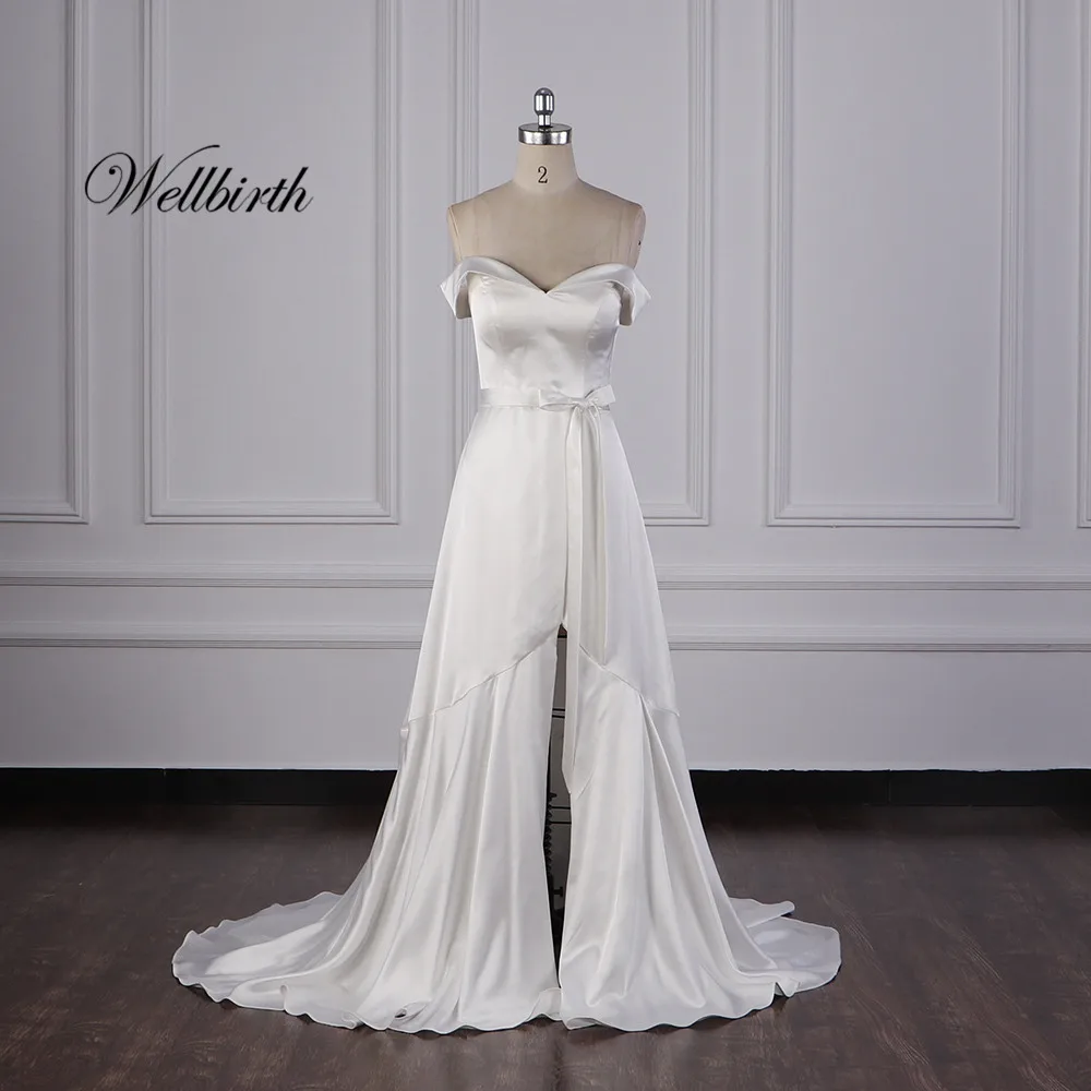 Реальное изображение Wellbirth Vestido de novia Возлюбленное декольте свадебное платье zippber спина подвенечное платье js014 - Цвет: picture color