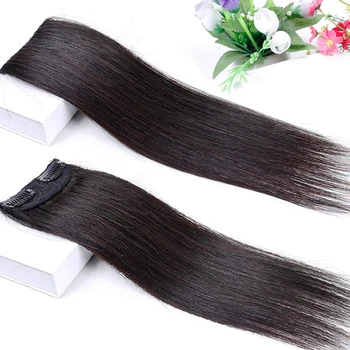 

Top Natural Straight Hair6" 8" 12" 16" Handmade Straight 2 Clip In Hair Extensions Synthetic Natural Hair
