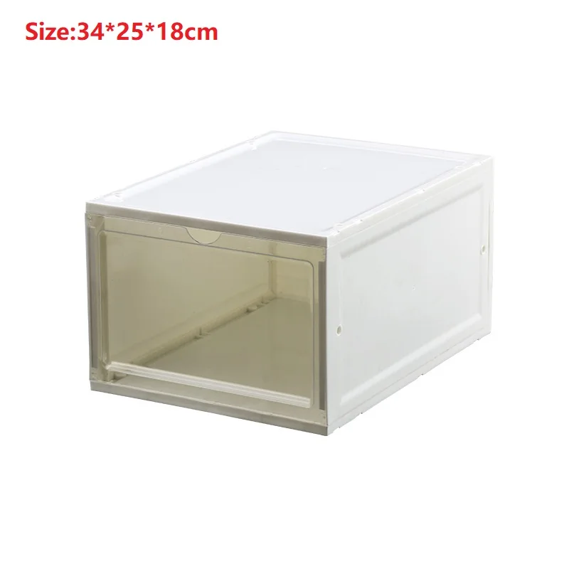 Beige 1pcs 3 шт. пластиковая коробка для хранения многофункциональная раскладушка для обуви прозрачная Хрустальная переносная вешалка для дома, выдвижного ящика Чехол Органайзер - Цвет: Beige 1pcs