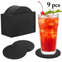 8 шт. Жаростойкие войлочные подставки для напитков, круглые впитывающие стаканы, подставка для чаши, чехол для хранения, аксессуары для чашек
