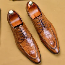 2019 Hot Luxury Men's Dress Shoes Genuine Leather Handmade Man Crocodile Pattern Wedding Office Business Suit Shoes 2019 Hot Luxury Men's Dress Shoes Genuine Leather Handmade Man Crocodile Pattern Wedding Office Business Suit Shoes