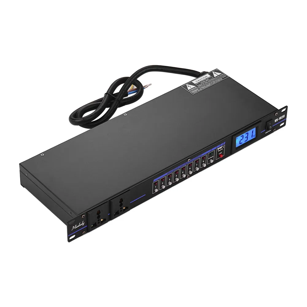 Muslady VS-1028 10-полка с креплением на вентиляционную решетку крепление регулятор последовательности питания кондиционер стабилизатор напряжения Регулятор питания с lcddisplay