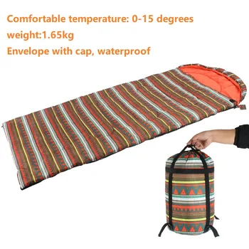 

Outdoor camping sleeping bag widened travel lunch break envelope with cap thick autumn and winter warm dirty sleeping bag