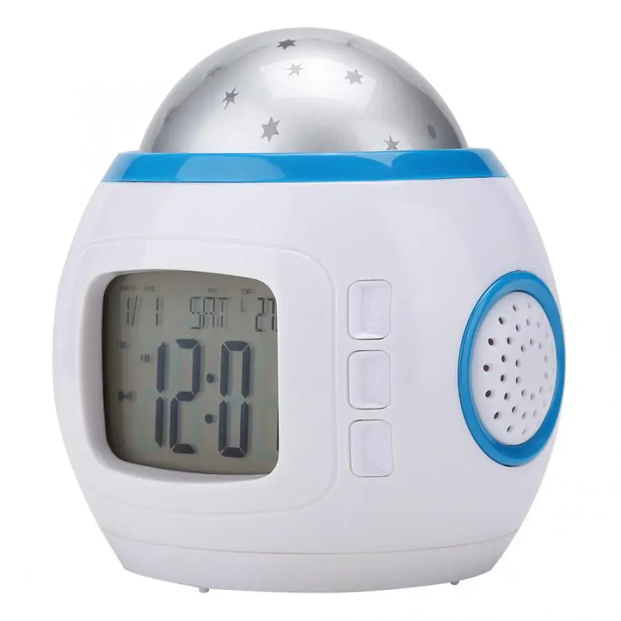 

Home Theatre System for Kid Music LED Star Sky Projection Lamp Support Digital Alarm Clock Calendar Thermometer Display calendar