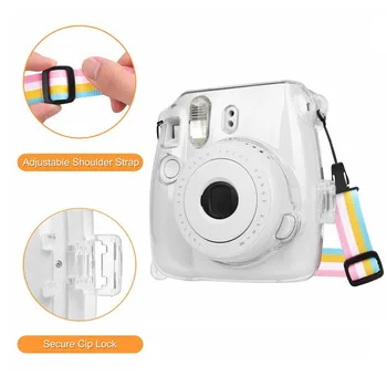 

Besegad Portable Crystal Camera Protector Case Cover with Adjustable Shoulder Strap for Fujifilm Instax Mini 11