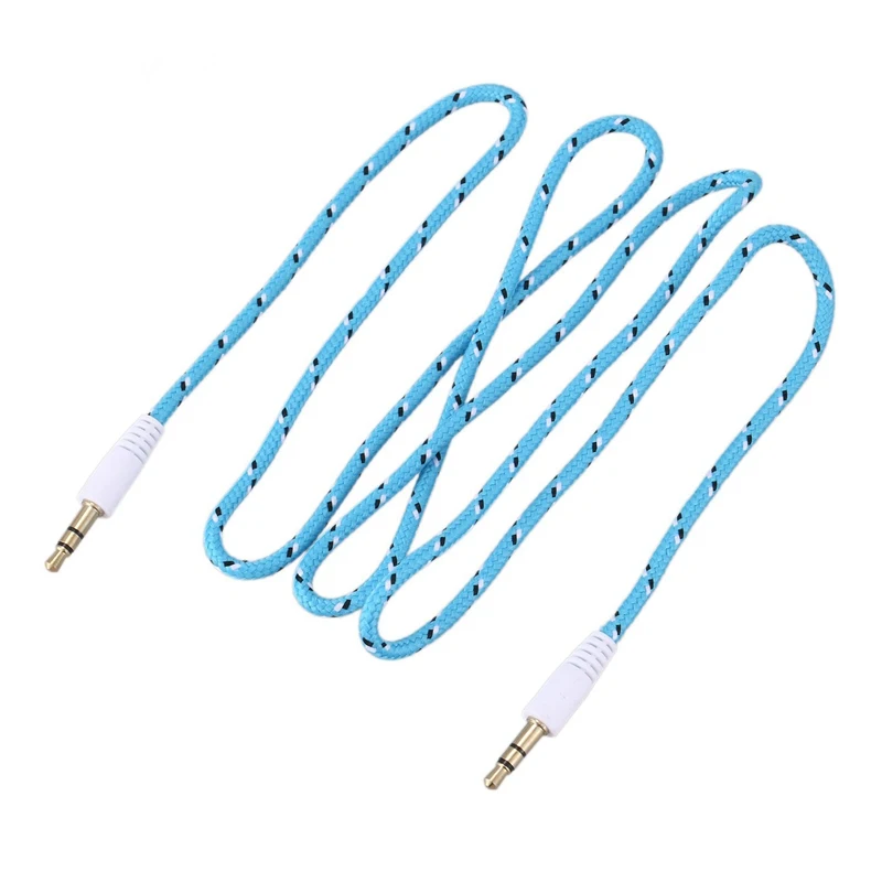 

1M 3.5mm Stereo Male to Male Jack Aux Cable Audio Auxiliary Lead For Phone Car, Blue