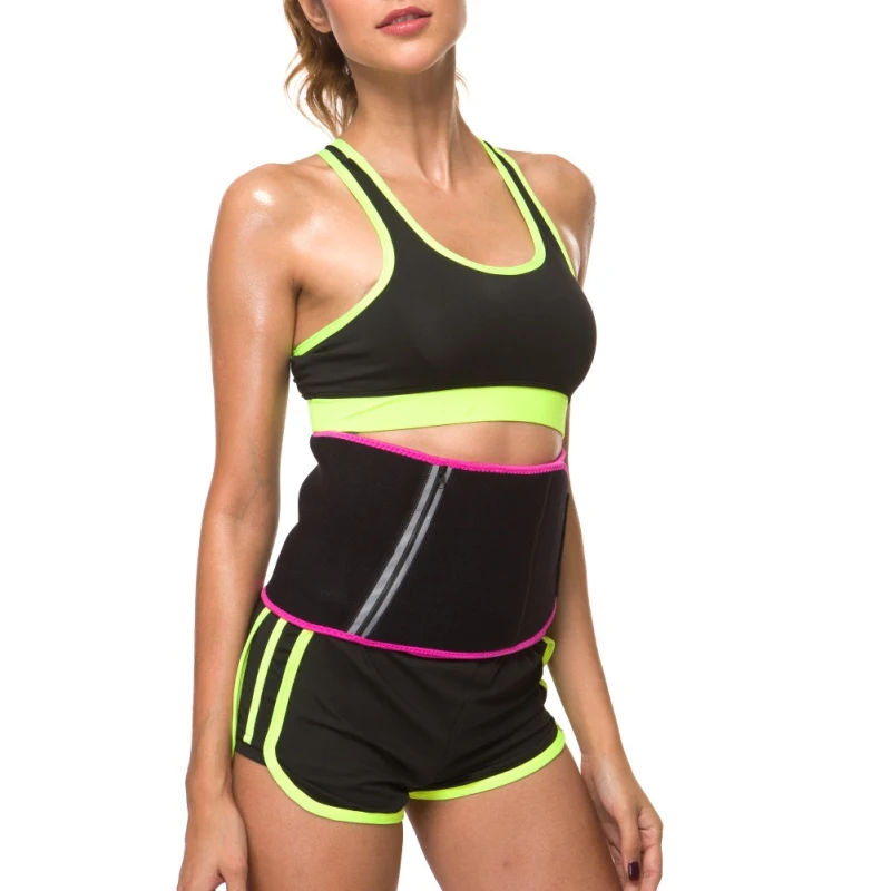 Newest ArrivalAdjustable Exercise Slimming Body Building Gym Training Slim Belt With Pocket Soft Fitness Waist Belt Yoga Weightl