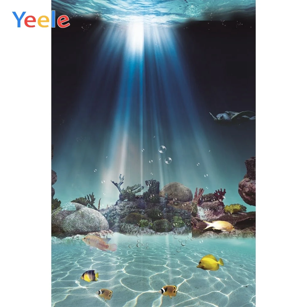 

Yeele Seabed Fish Water Stone Ocean Bubble Photography Backdrop Baby Birthday Vinyl Photographic Background For Photo Studio