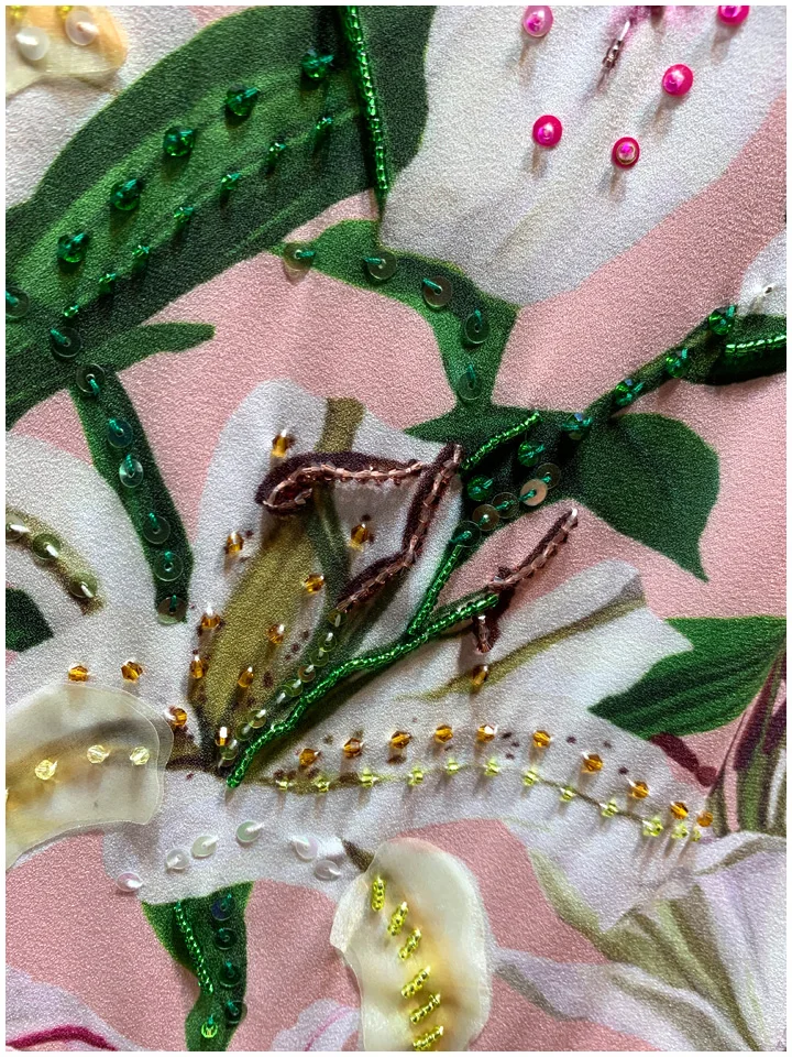 restoring ancient ways of New fund/одежда на осень лилии печати элегантные темпераментные плиссированные закрытые туфли тяжелый, украшенное бусинами, для маленьких девочек