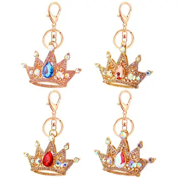 

Women Elegant Crown Shape Key Chain Pendant Luxurious Shining Rhinestone Fashion Charm Handbag Purse Decoration Accessories