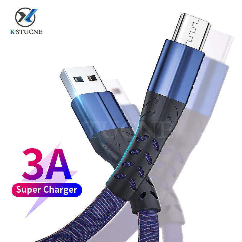 Кабель Micro USB KSTUCNE 1 м 2 м Android для Xiaomi Redmi Note 5 Pro Phone 3A Быстрая зарядка для samsung S7 Micro зарядный кабель для передачи данных