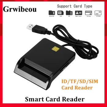 

Grwibeou USB SIM Smart Card Reader For Bank Card IC/ID EMV SD TF MMC Cardreaders USB-CCID ISO 7816 for Windows 7 8 10 Linux OS