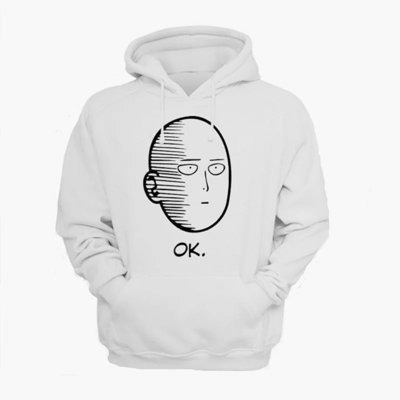 One Punch Man, мужские и женские толстовки, аниме ONE, толстовки Oppai ONE PUNCH-MAN, флисовая куртка, Harajuku, толстовки - Цвет: Style 1 White