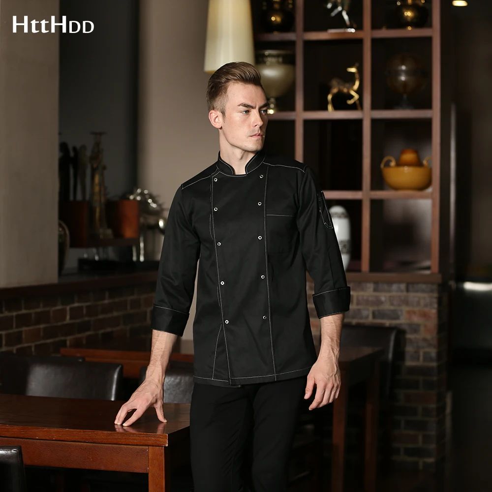 

High quality breathable Double breasted unisex chef jacket kitchen Baking room restaurant chef uniform custom logo wholesale