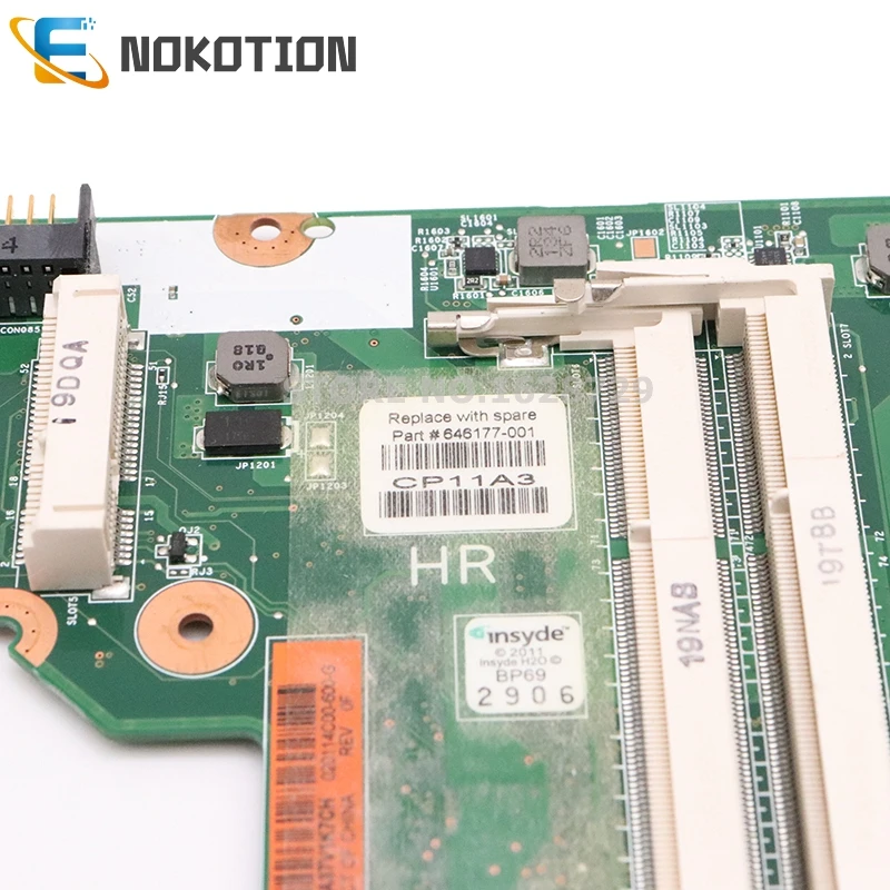 NOKOTION материнская плата для ноутбука hp 2000 CQ43 CQ57 основная плата HM65 GMA HD DDR3 646177-001 полностью протестирована