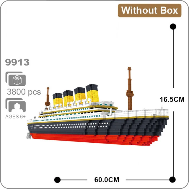 Классический фильма Титаник большой Круизное Судно лодка 3D в заказе будет отправлена модель DIY микро мини блоки кирпичи сборки Алмаз строительные блоки набор игрушек - Цвет: 9913 without box